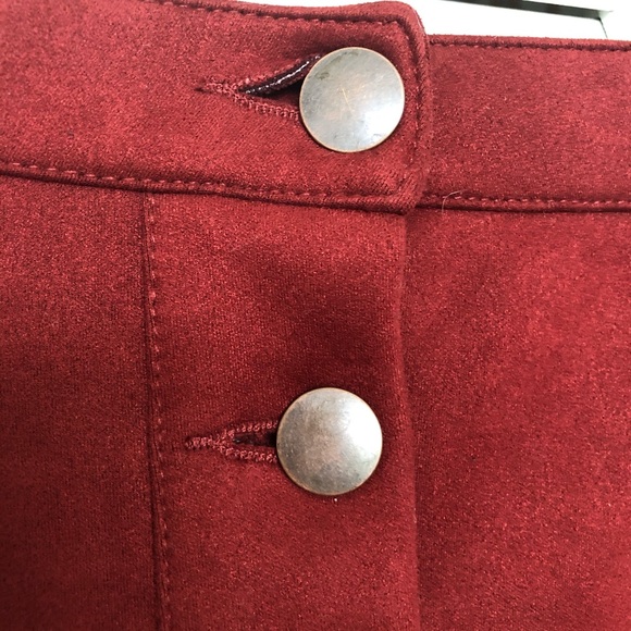 Forever 21 Maroon Suede Button-down skirt Size 28 - Picture 4 of 6